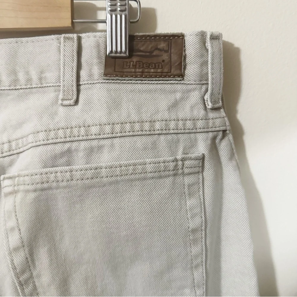 LL Bean Mens Light Tan Color Denim Jeans Size 34 32